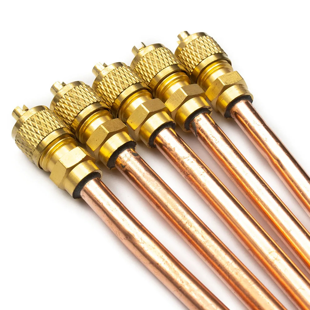 5PCS Air Conditioner Refrigeration Access Valves Copper Tube Filling Part Home D