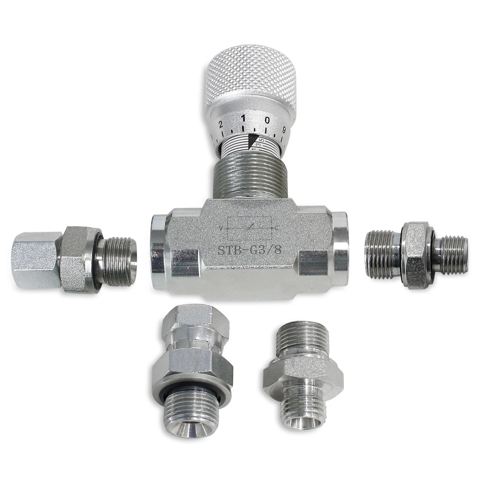 3/8″ L08 -Hydraulic Flow Control Valve – STB-G3/8 – Mini Excavator – AGT – USA