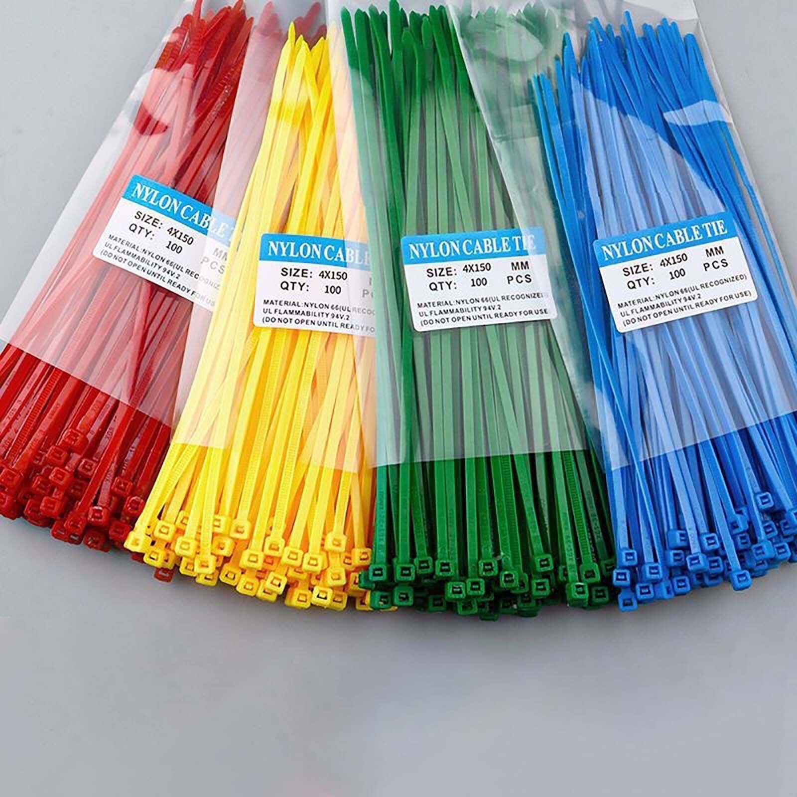 Cable Ties Zip Tie Wraps Strong Nylon Various Size Colours 100/500/1000 Pcs