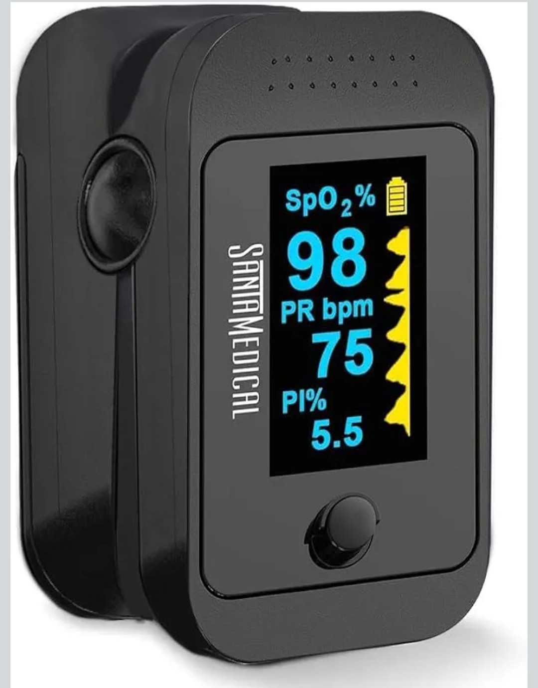 Santamedical Dual Color OLED Pulse Oximeter Fingertip, Blood Oxygen Saturation