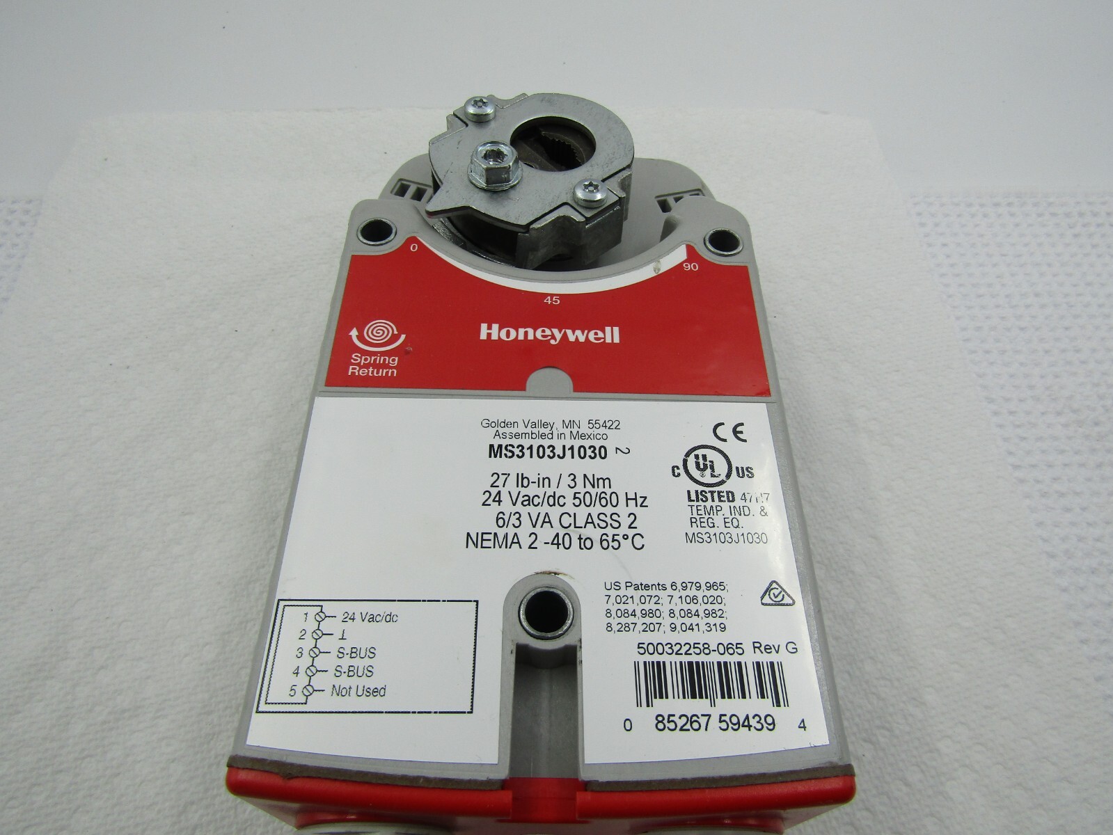 Honeywell MS3103J1030 Return Direct Coupled HVAC Damper Actuator H2