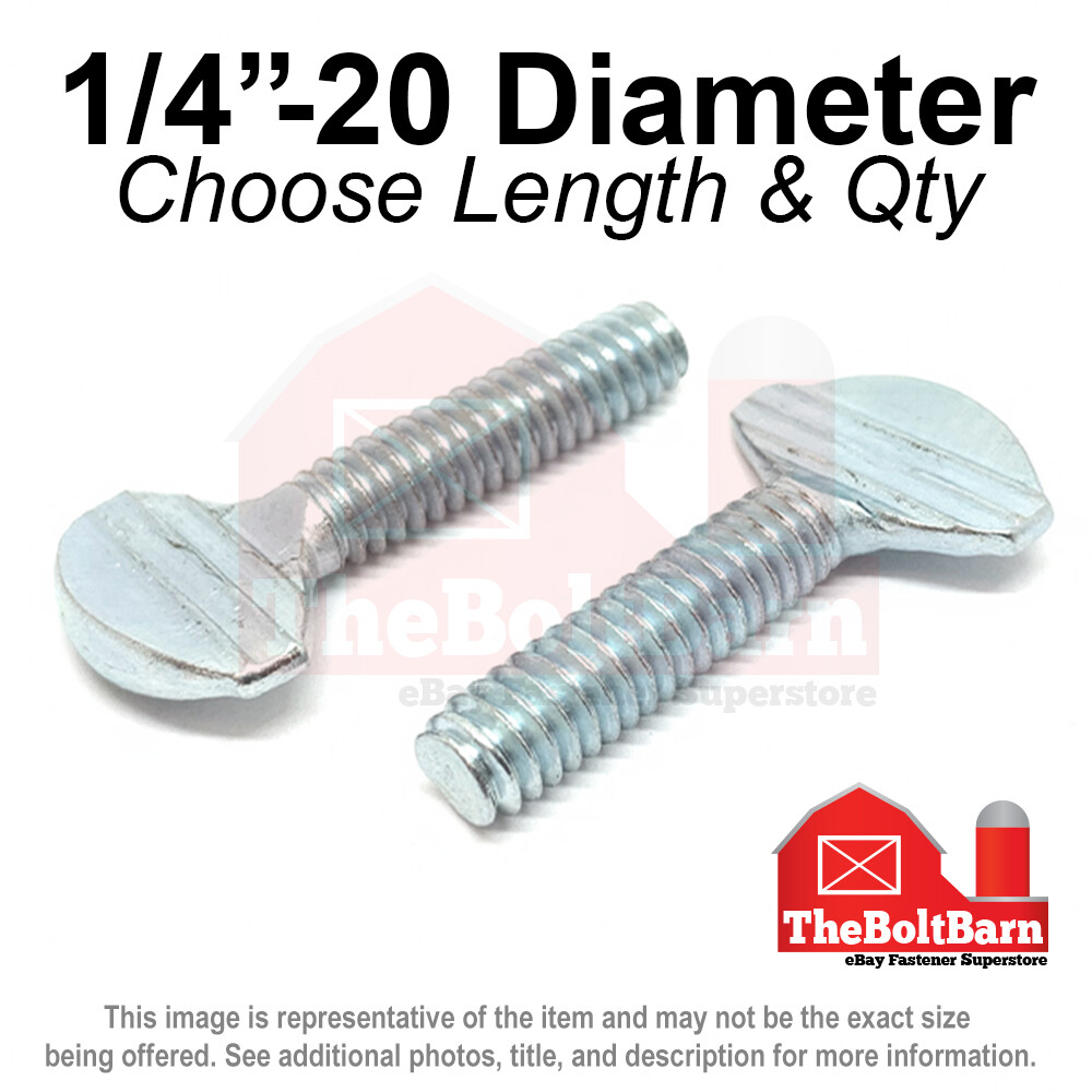 1/4″-20 Spade Type Thumb Screws Coarse Thread Zinc Plated (Pick Length & Qty)