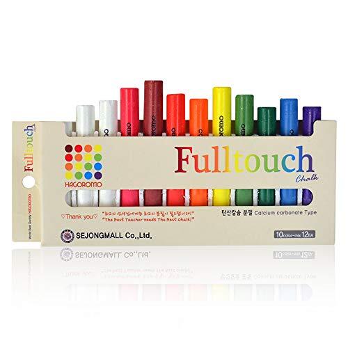 HAGOROMO Fulltouch Color Chalk Non-Toxic – [12 Pcs/10 Color Mix] 1 Box,