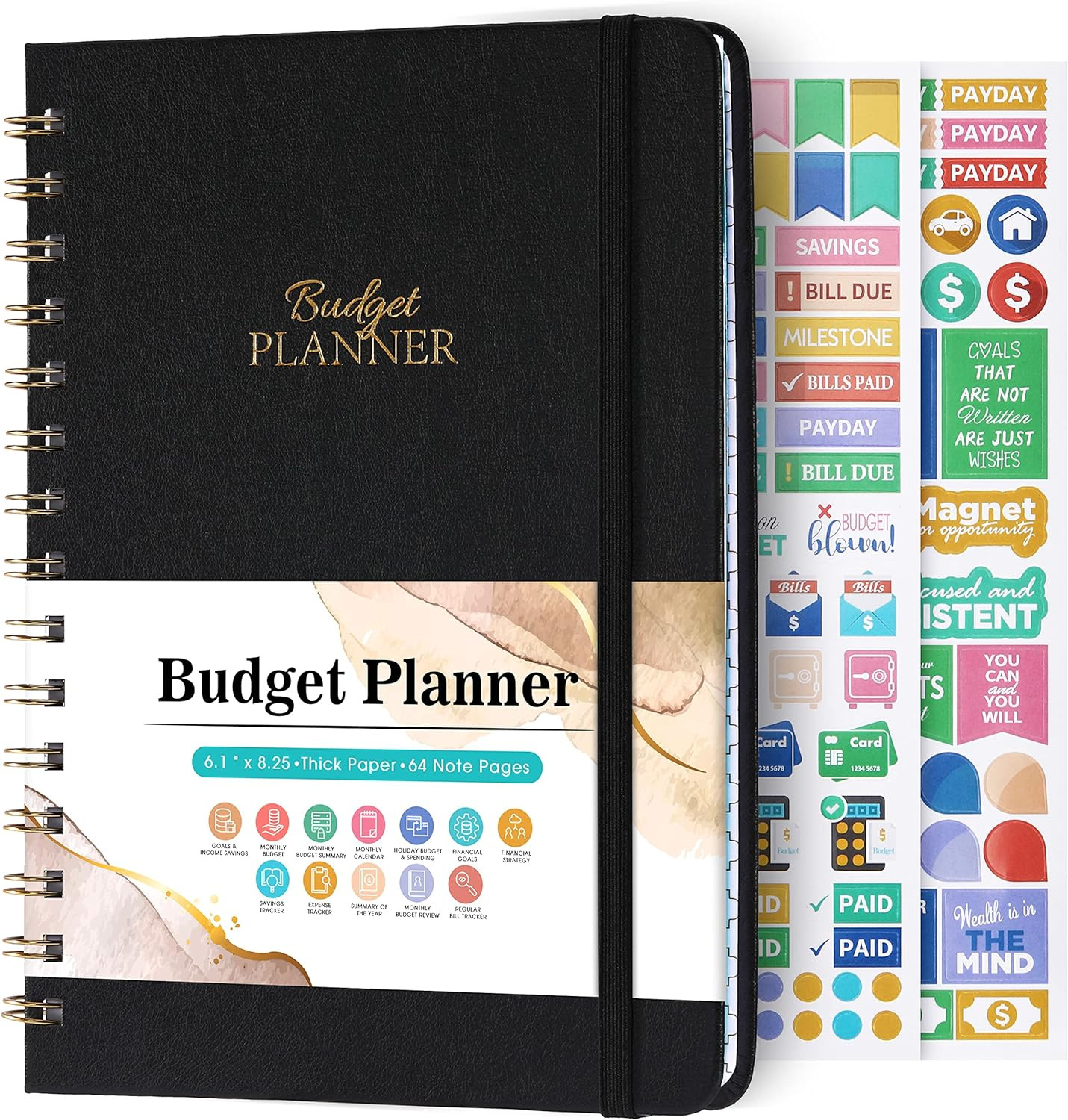 Budget Planner – Budget Book with Bill Organizer and Expense Tracker, 6.1″ X 8.2