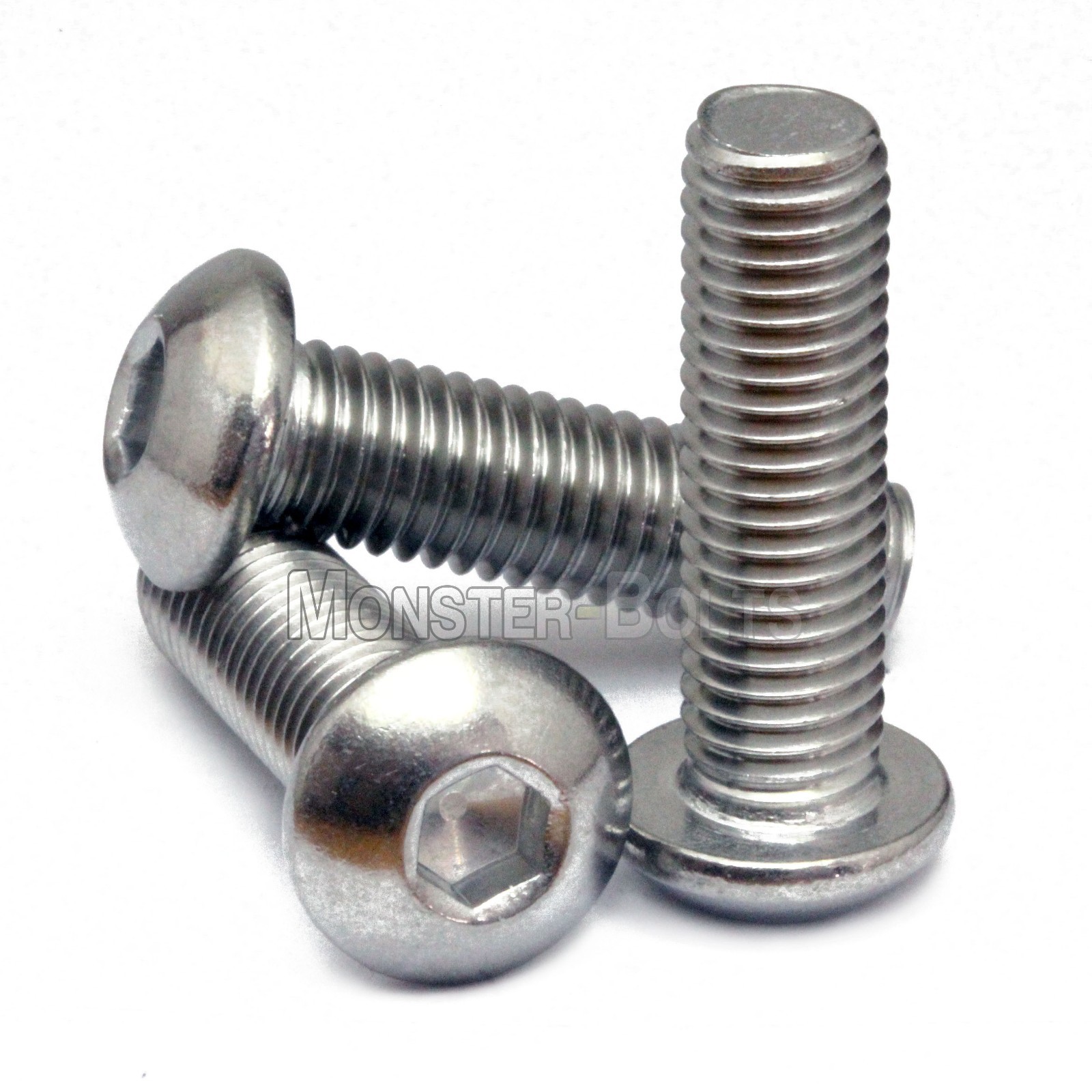 1/4-20 Stainless Steel Button Head Socket Cap Screws, SAE Coarse Thread 18-8 A2