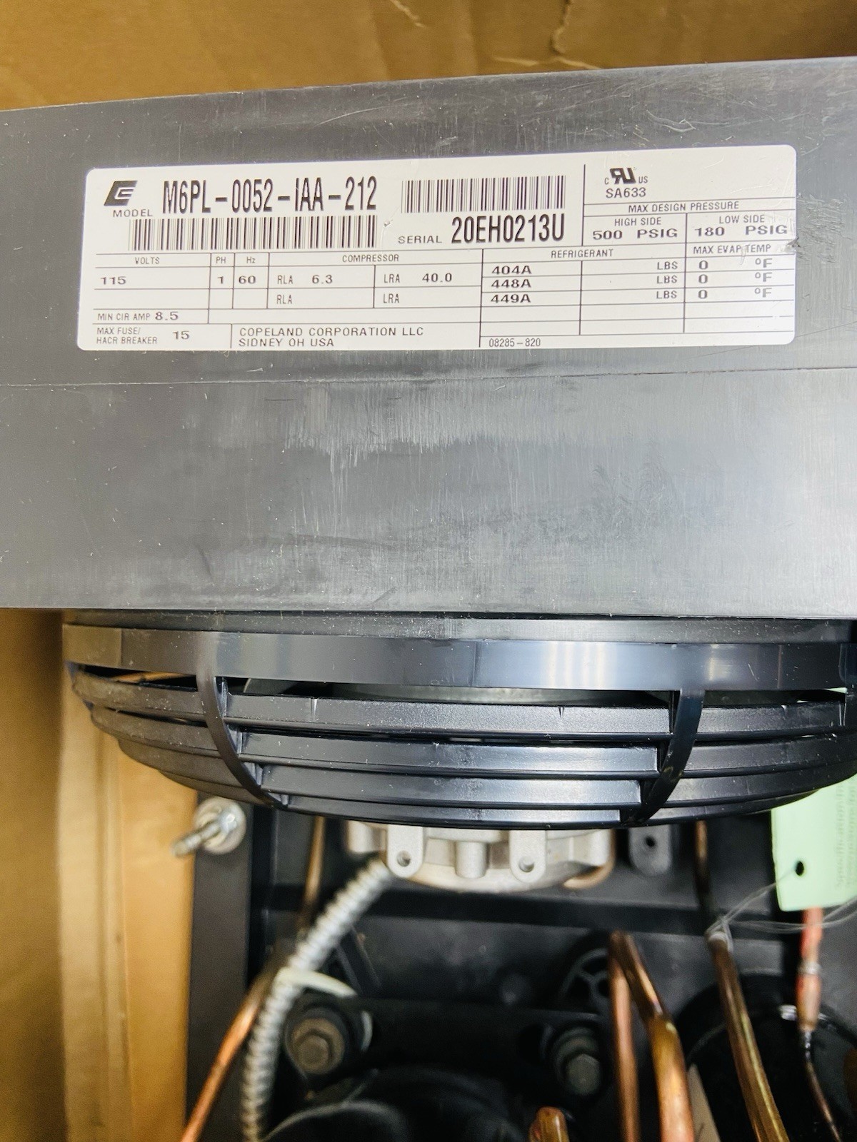 Emerson – Copeland M6PL-0052-IAA-212 Air-Cooled Condensing Unit 