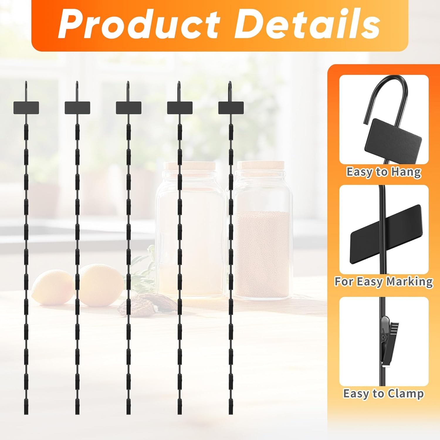 Hanging Merchandise Strips with Hooks, 31″ Chip Display Rack, 120 Clips, 10 Pcs