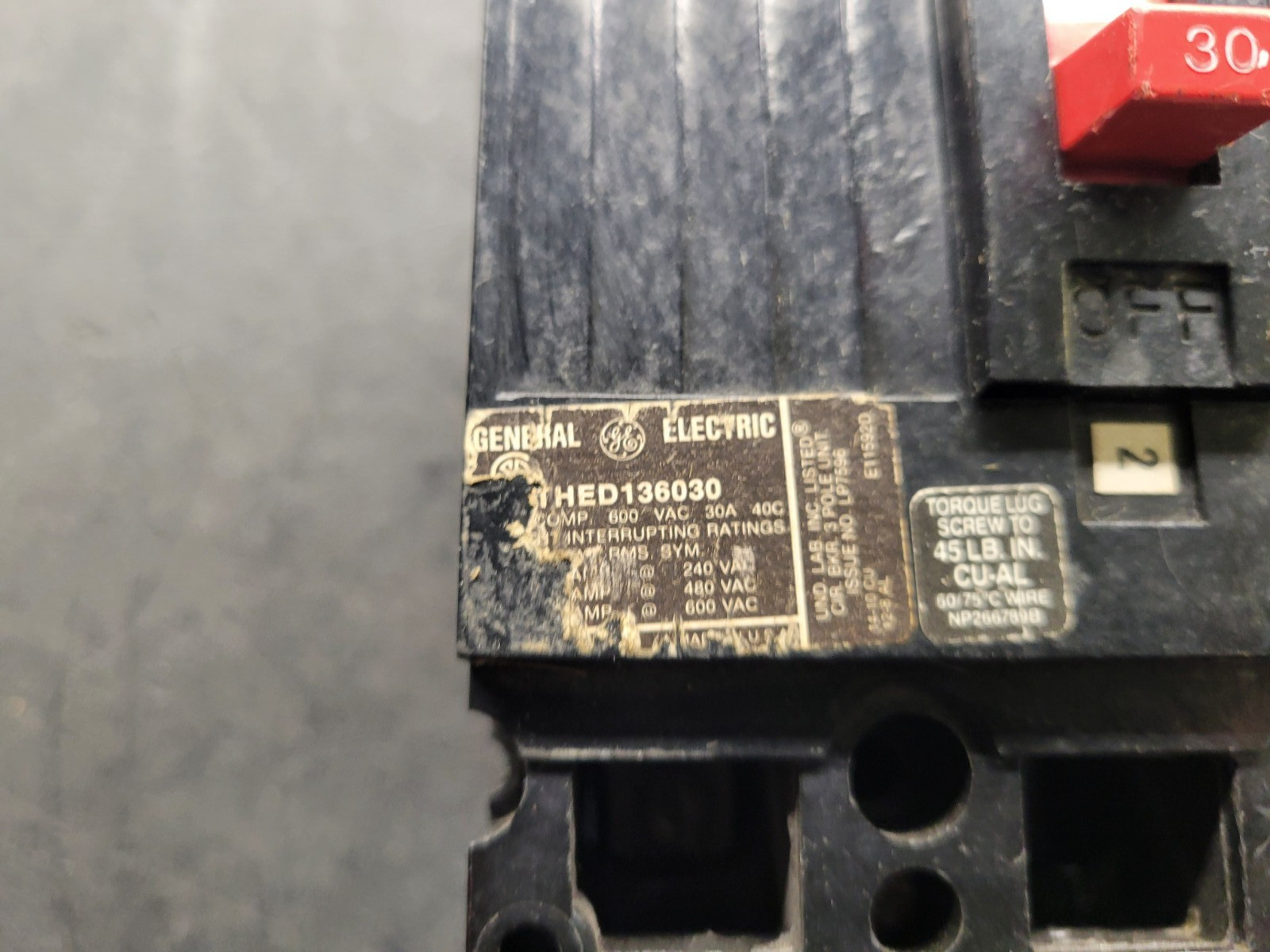 GE THED 136030 Breaker.