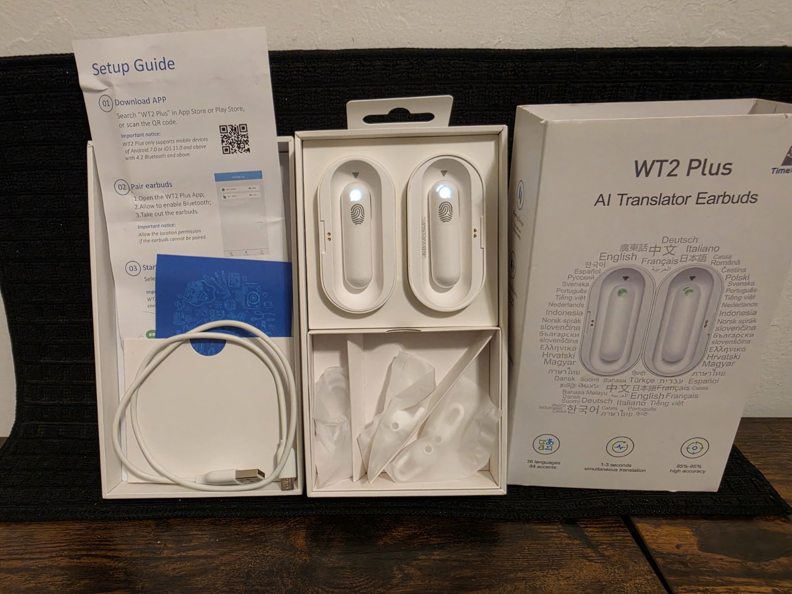 Timekettle WT2 Plus AI Instant Translator Earbuds – White