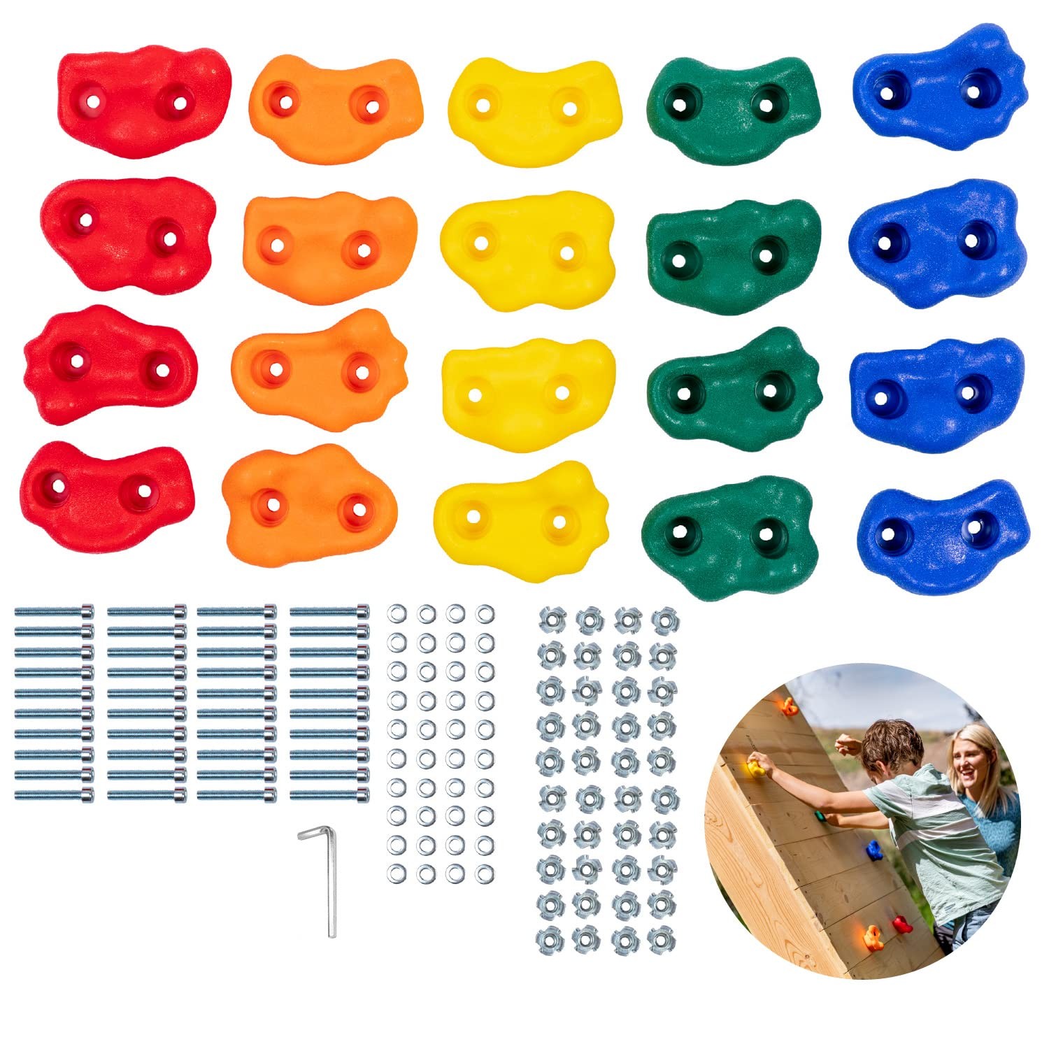 Squirrel Products Kids Rock Climbing Holds Indoor & Outdoor Playground Accessori