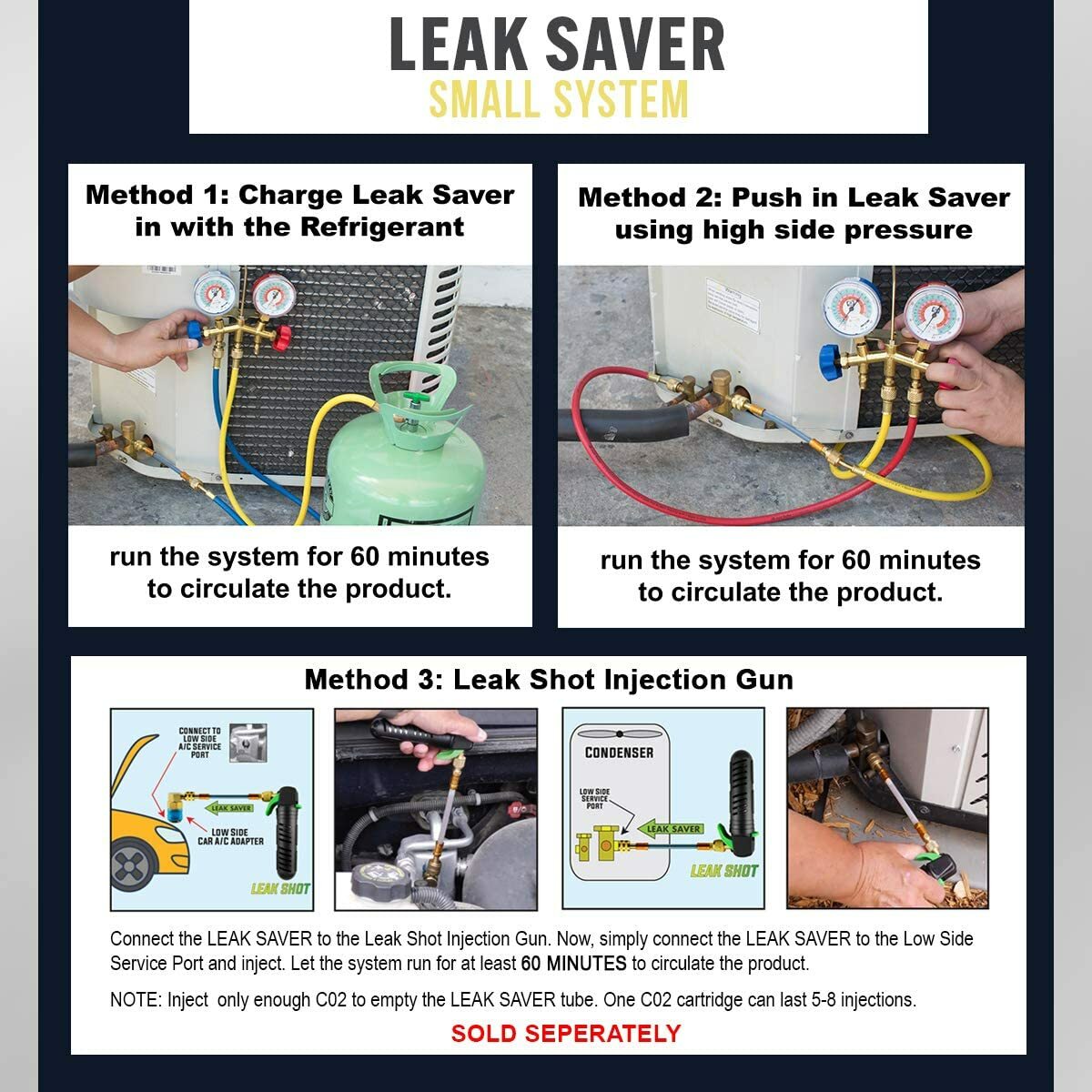 Leak Saver Direct Inject ULTIMATE for AC, Refrigeration, and Automotive – 6 PACK