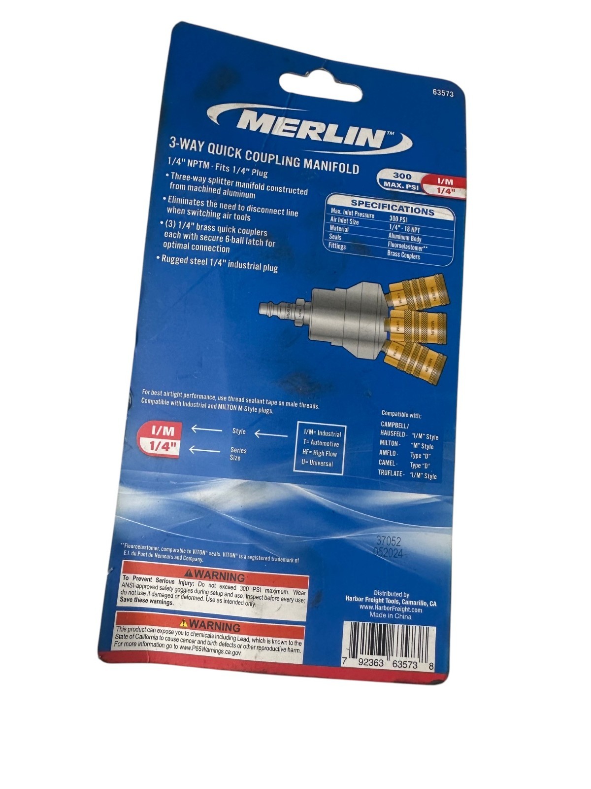 Merlin 63573 3 Way Quick Coupling Manifold 🔥 Fast Shipping 🔥