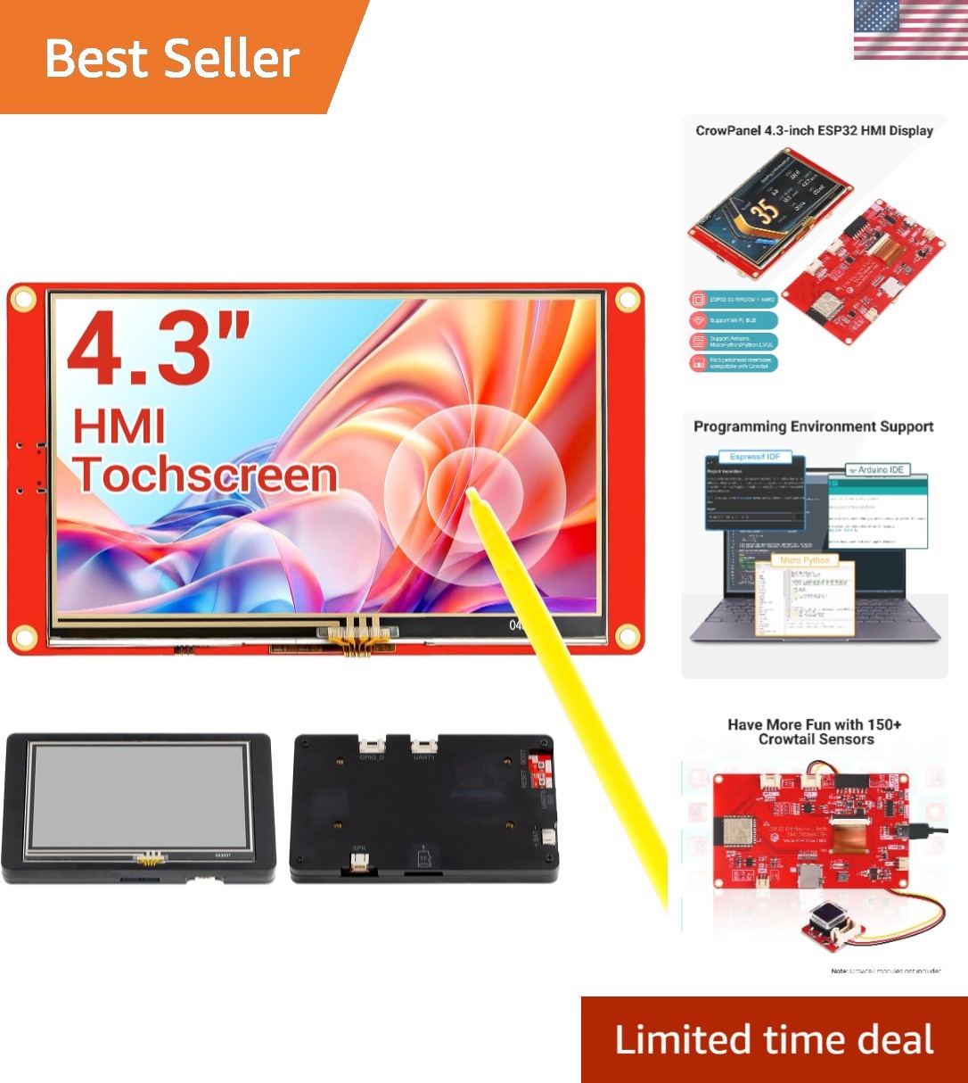 Display 480×272, 4.3 Inch HMI Basic Touch Screen SPI TFT LCD Touchscreen with…