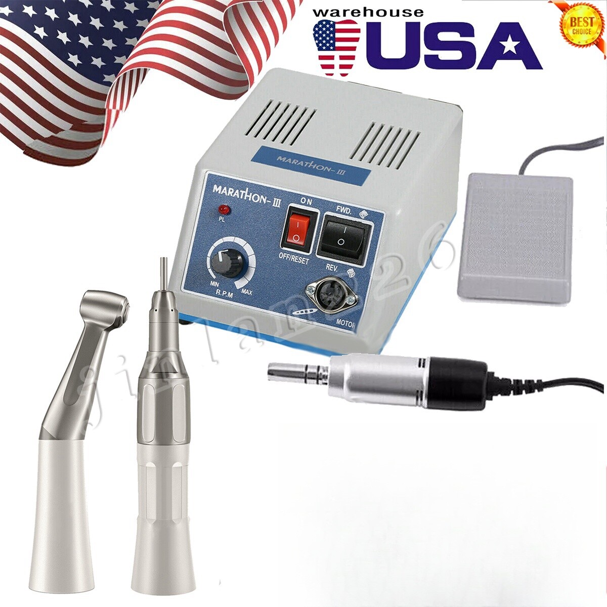Dental Lab Electric Marathon Micromotor Polisher/Contra Angle/Straight Handpiece