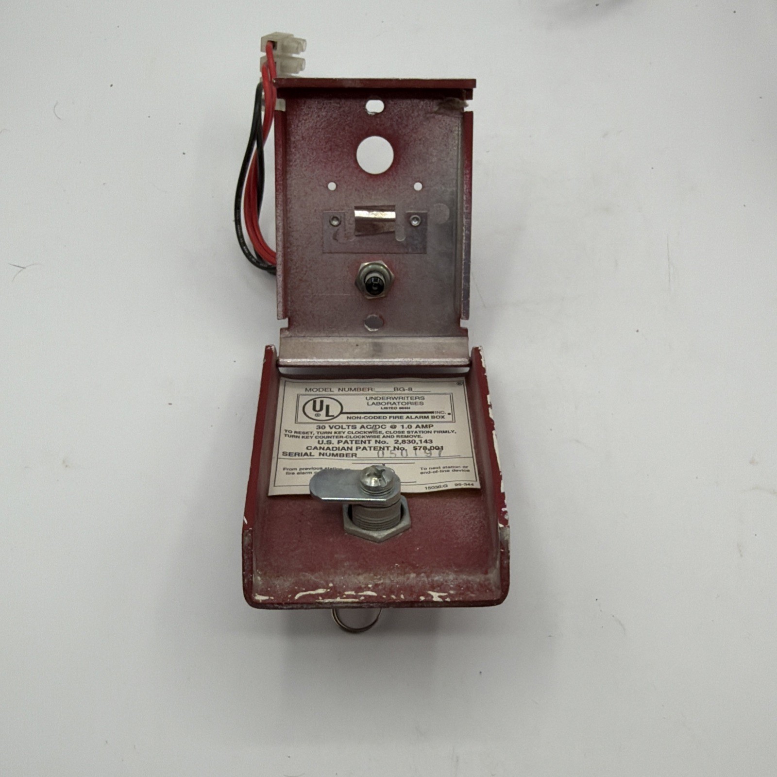 Fire-Lite BG-8 Fire Alarm Pull Station USED