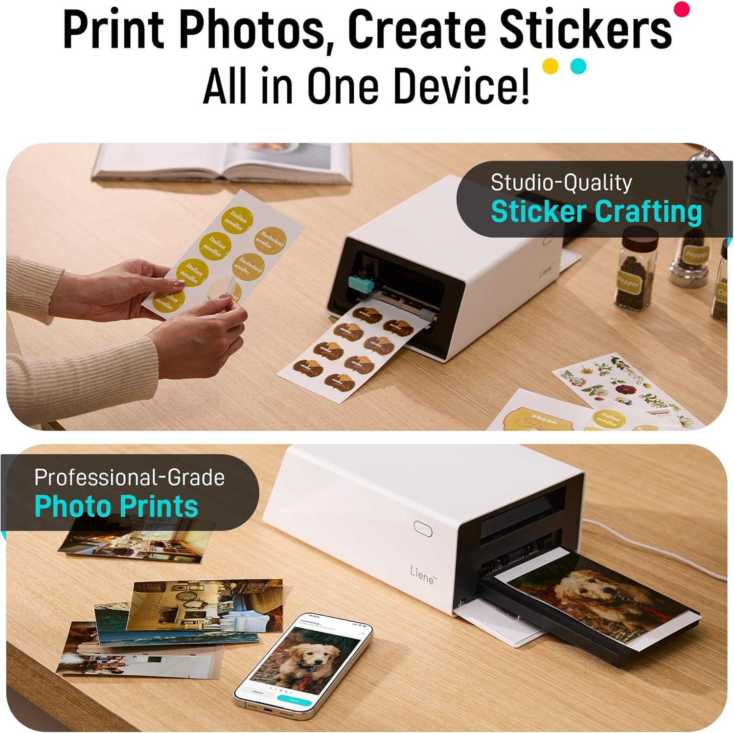 S1 Color Sticker Printer & Cutting Machine, 300 DPI, Precise AI Auto-Cutting
