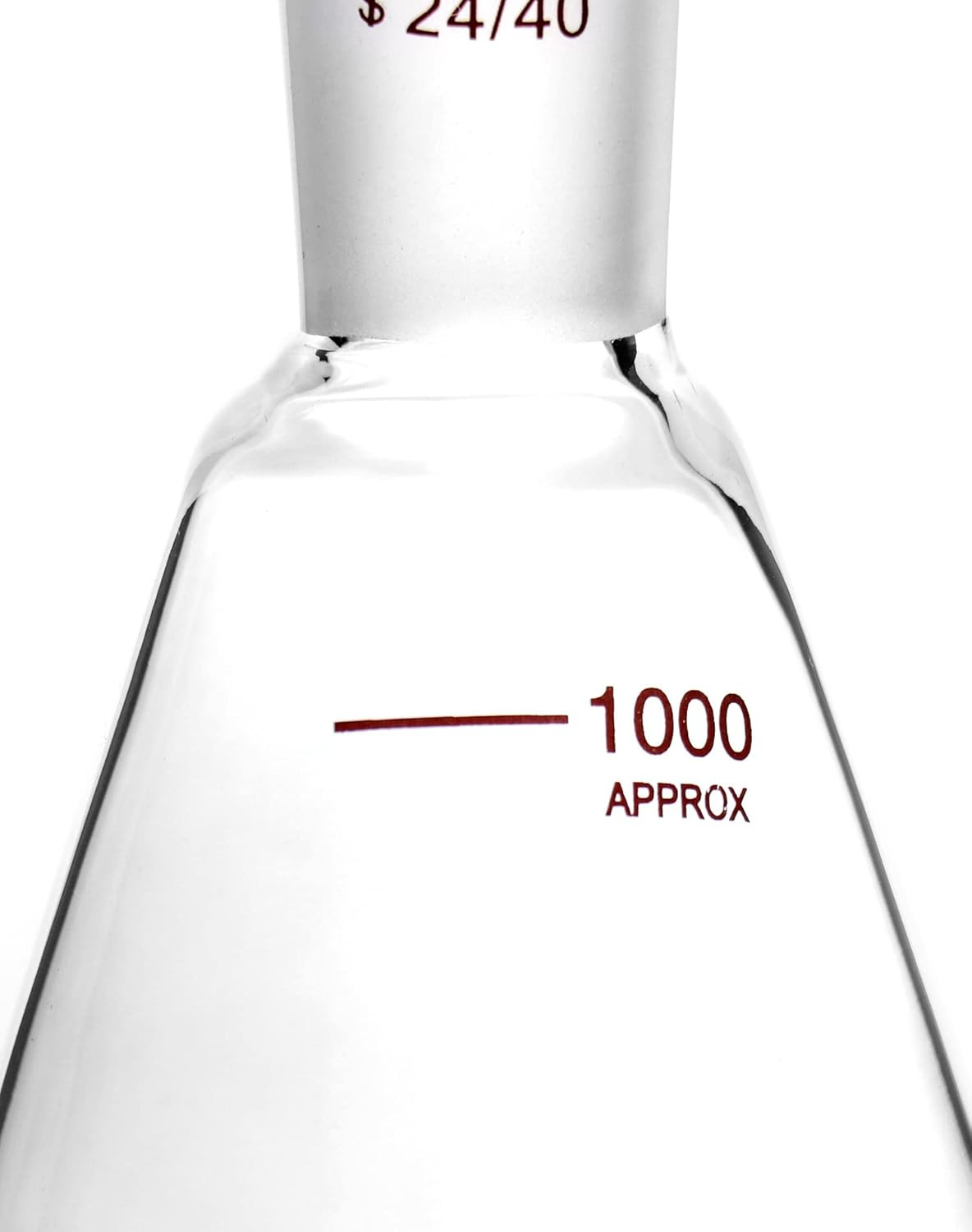 2 Pack 1000mL Borosilicate Erlenmeyer Flasks 24/40 Outer Joint Lab Glassware Set