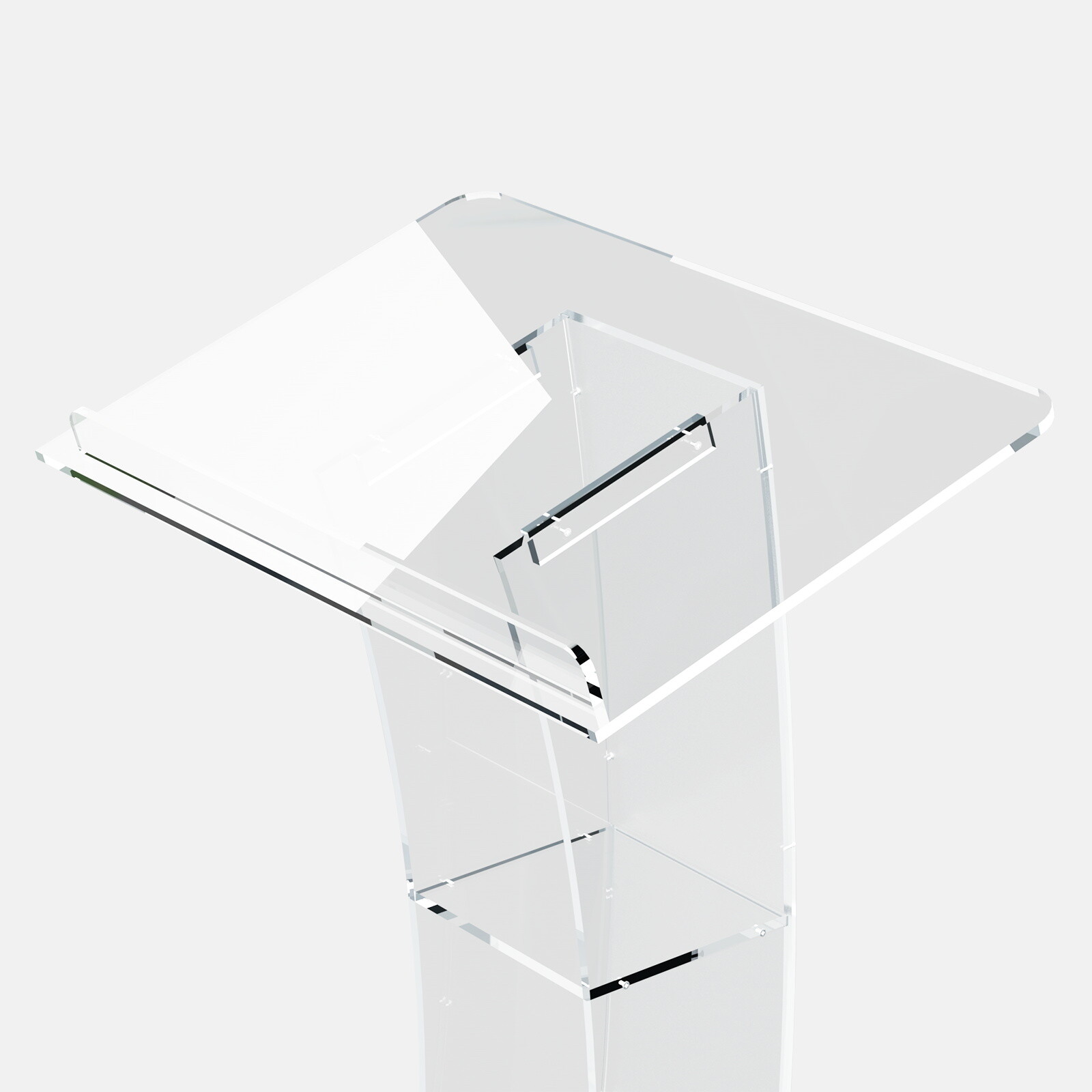 Acrylic Clear Podium Plexiglass Pulpit School Conference Church Curve Lectern