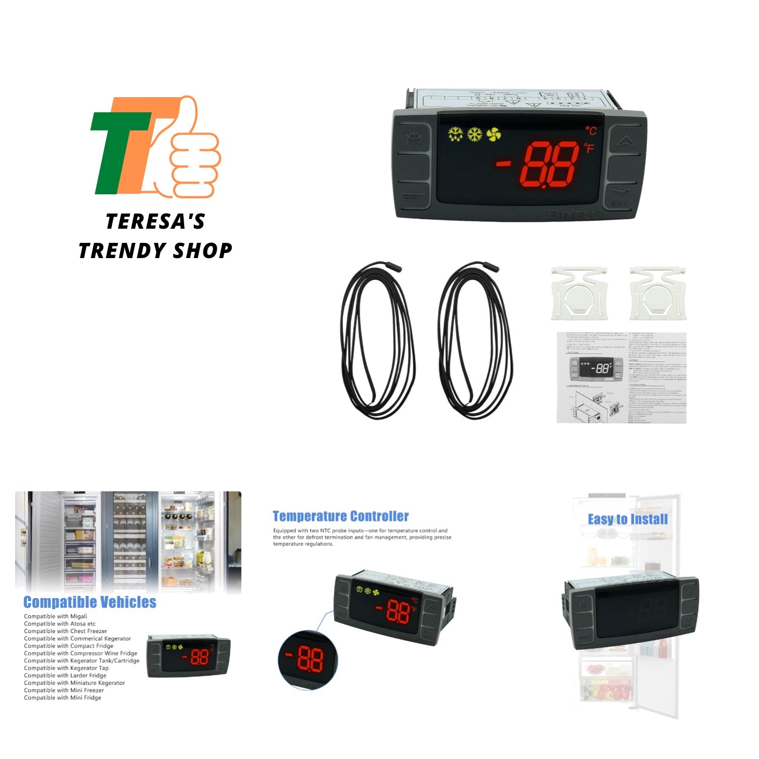 Temperature Controller XR06CX-4N1F1 Fit Commercial Refrigerators/Freezer 120V…