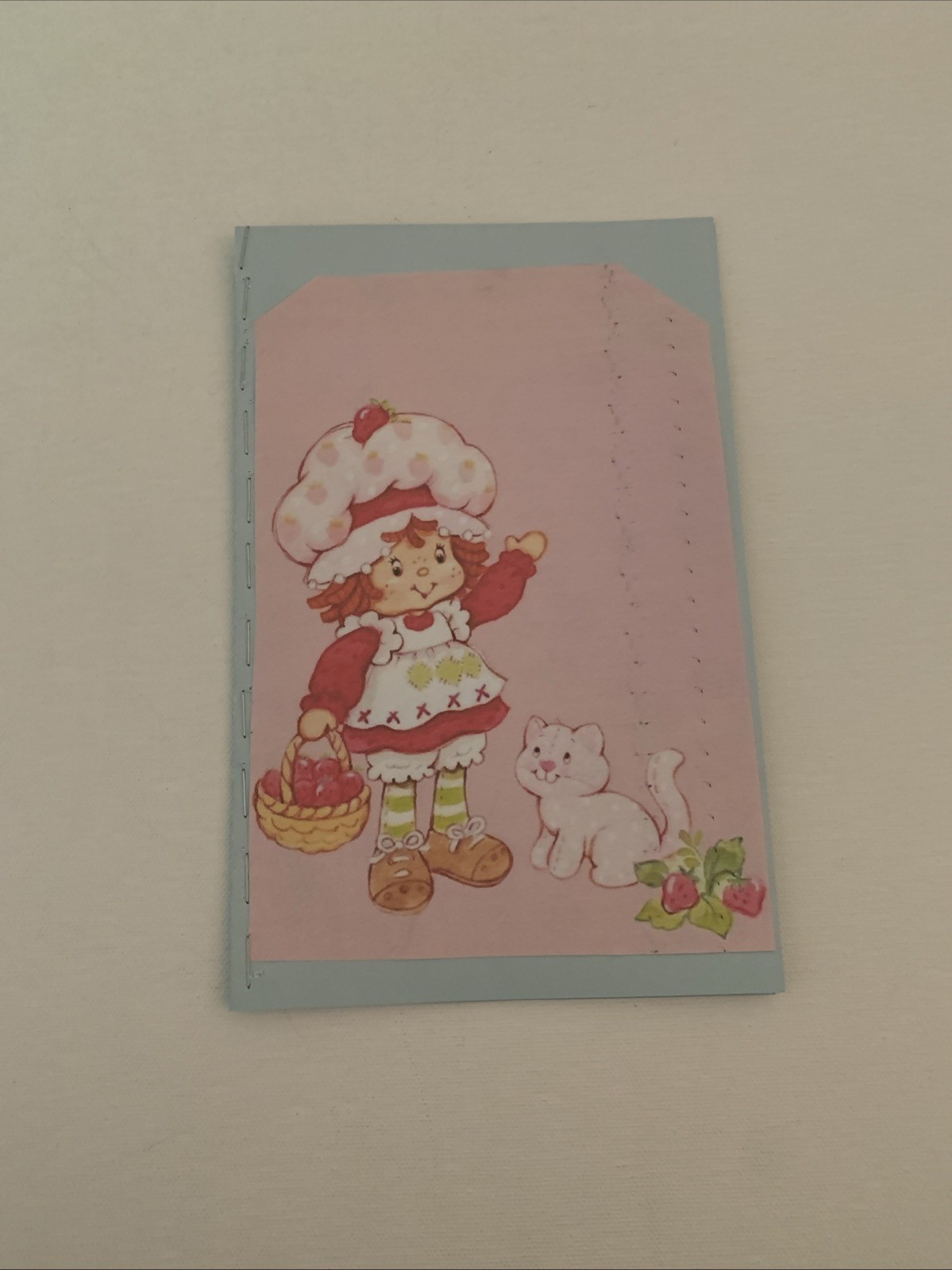Handmade Upcycled 1980s Strawberry Shortcake Cute Pocket Notebook 3 Sets