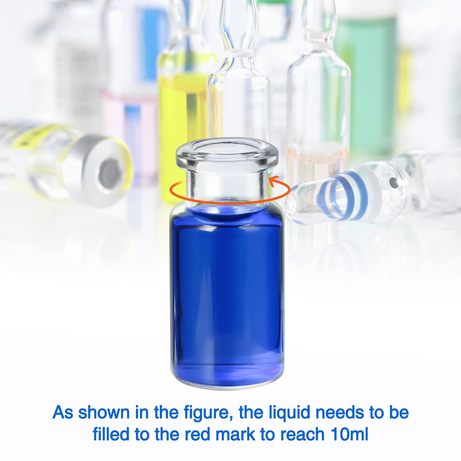 1000PCS 10ml Headspace Vials Clear Glass Bottle 20mm Crimp top Flat Bottom HPLC
