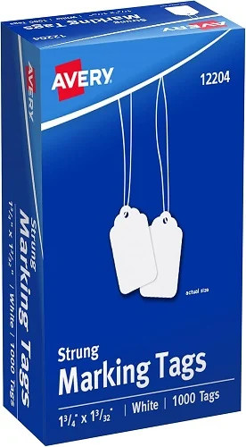 Avery 12204 Medium-Weight White Marking Tags, 1 3/4 x 1 3/32 (Box of 1000)