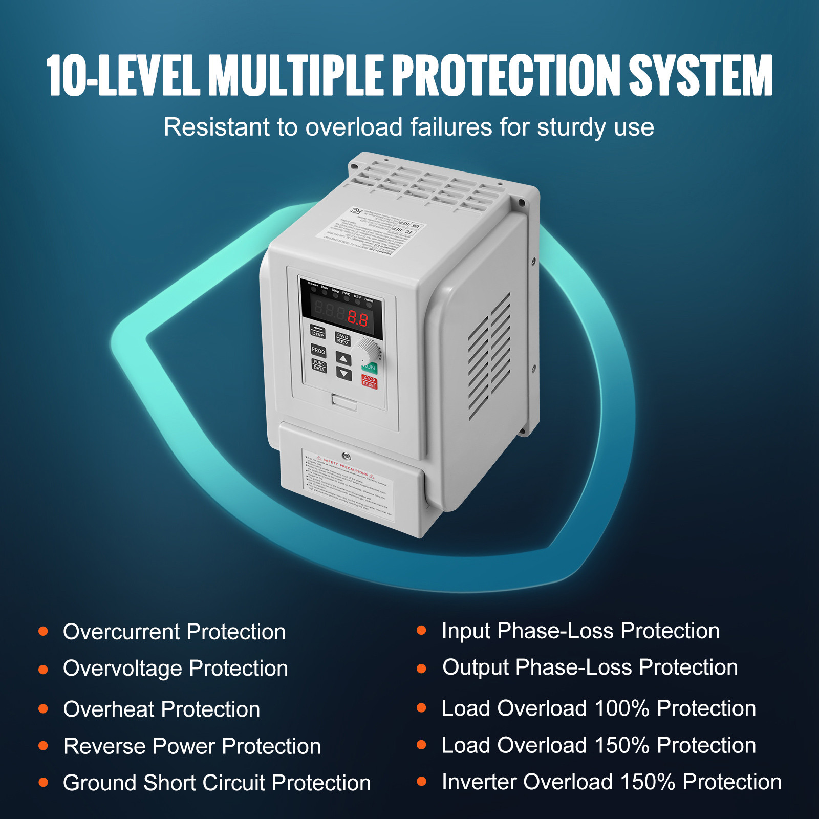 3HP 2.2KW 10A Variable Frequency Drive VFD for 3-Phase Motor Speed Control