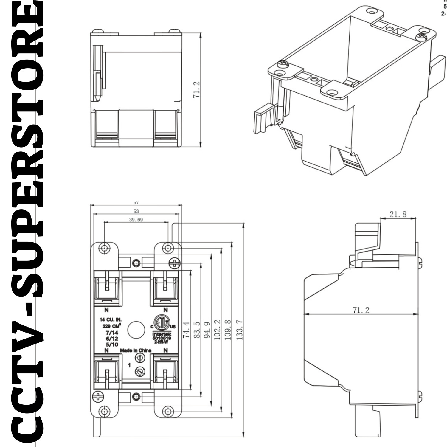 100 Pack 1-Gang Old Work Switch/Outlet Box ETL, 14 Cu In Plastic 2.25×4.30×2.75″