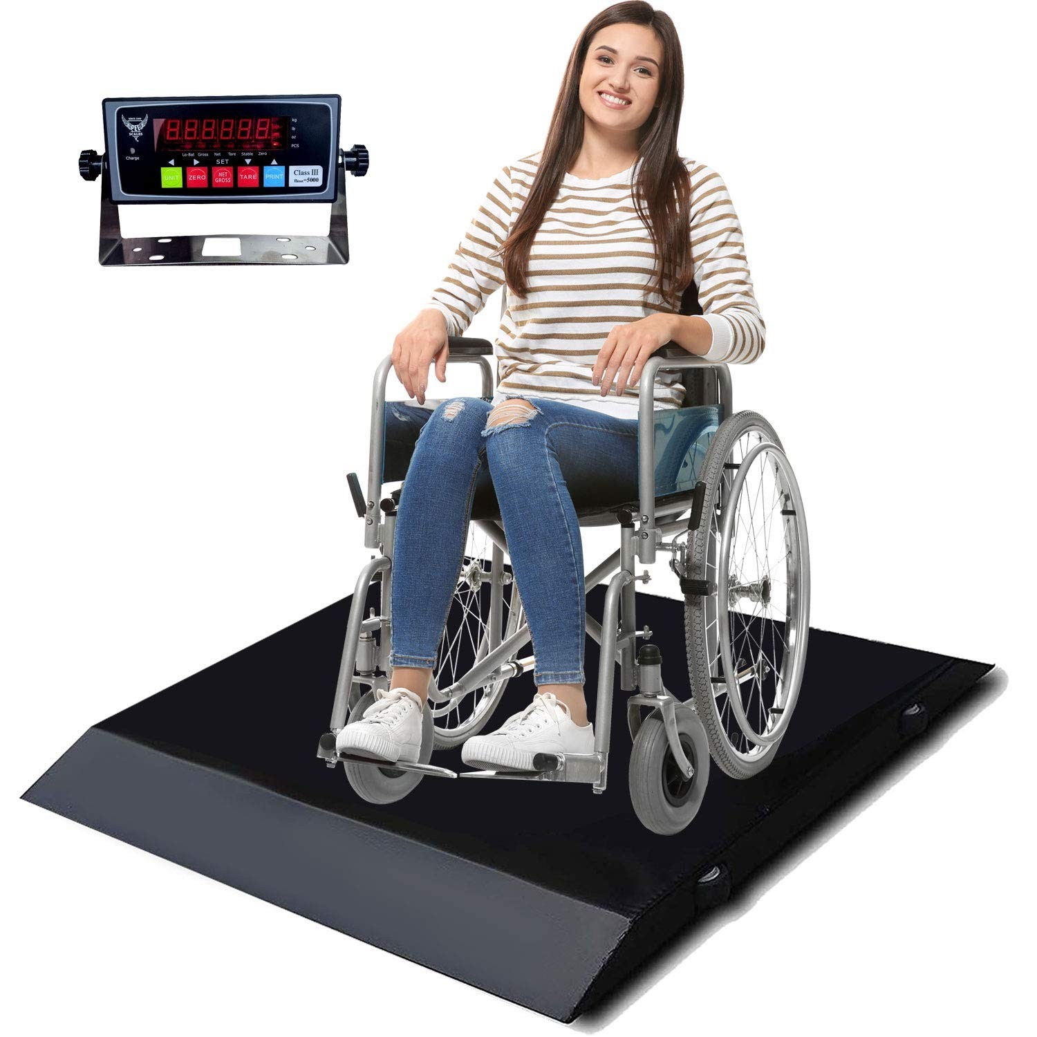 Prime Scales PS-1000WCS Ultra Portable Wheelchair Scale 31″Wx33″Lx2.5″H