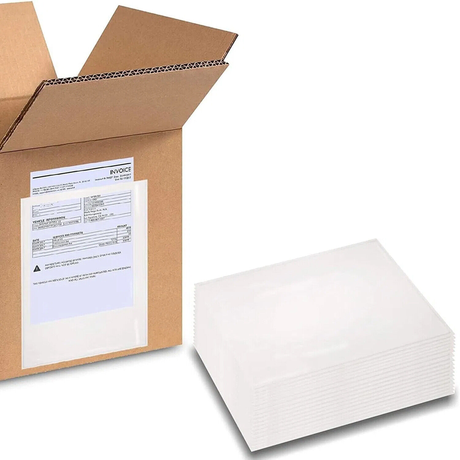9.5″x 12″ Clear Face Packing list Envelopes Enclosed Slip Pouches 500 Pcs