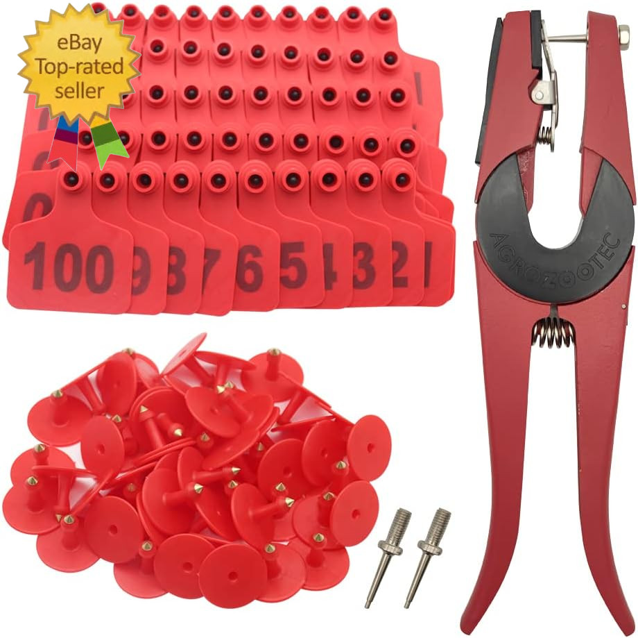 Cattle Ear Tags 001-100 Number Plastic Livestock Animal Tag for Cows Ear Tag
