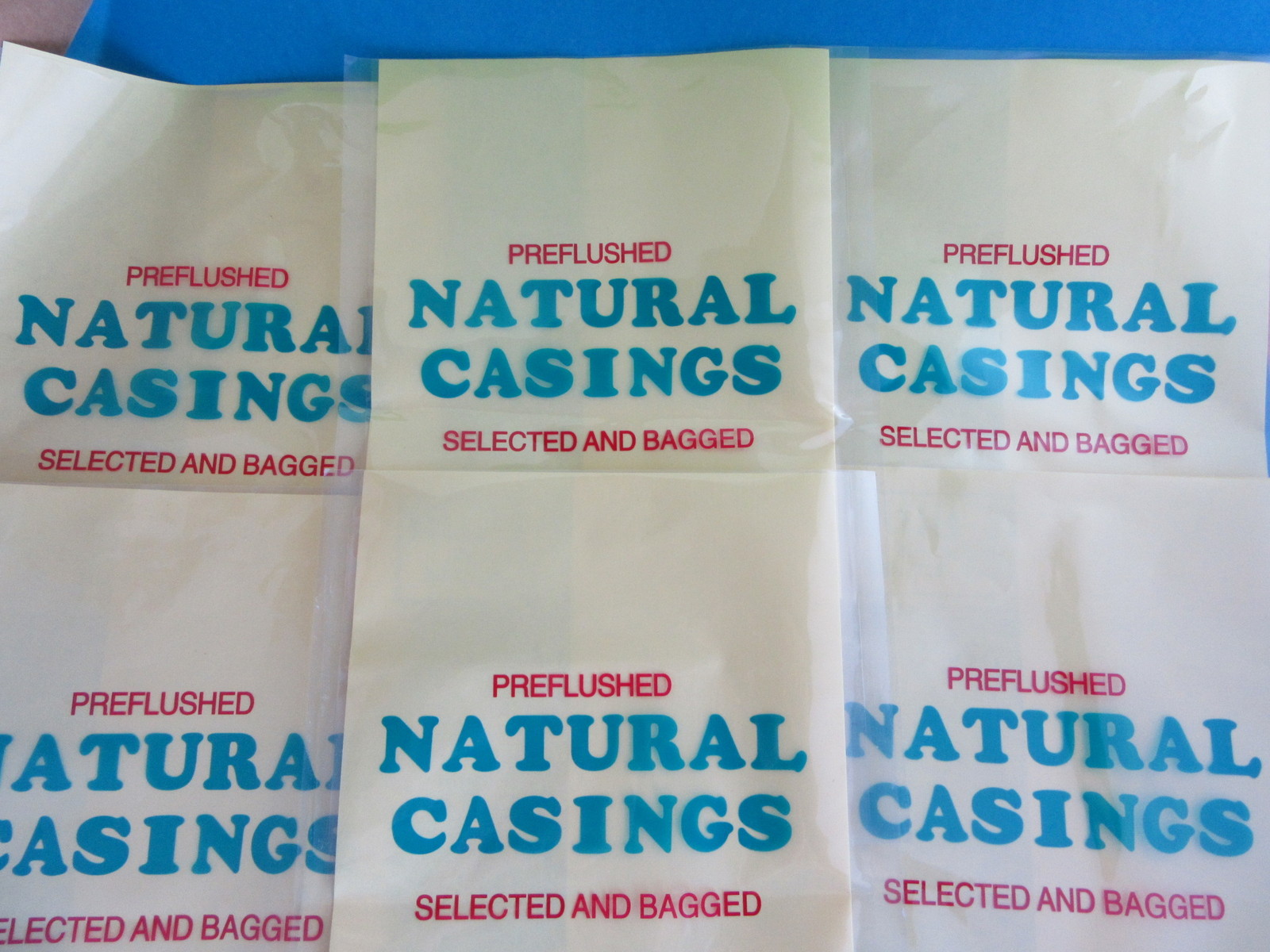 SIX FULL HANKS for 600+ Lbs of Sausage NATURAL Hog Pork Casings Pre-Flushed Gut