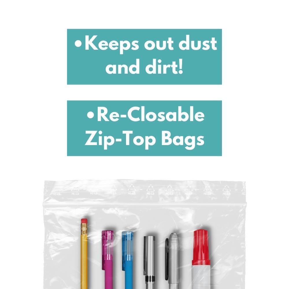 250 Pcs 12″ x 15″ Zipper Bags Clear 6 Mil Reclosable Zip Seal Jewelry Polybag