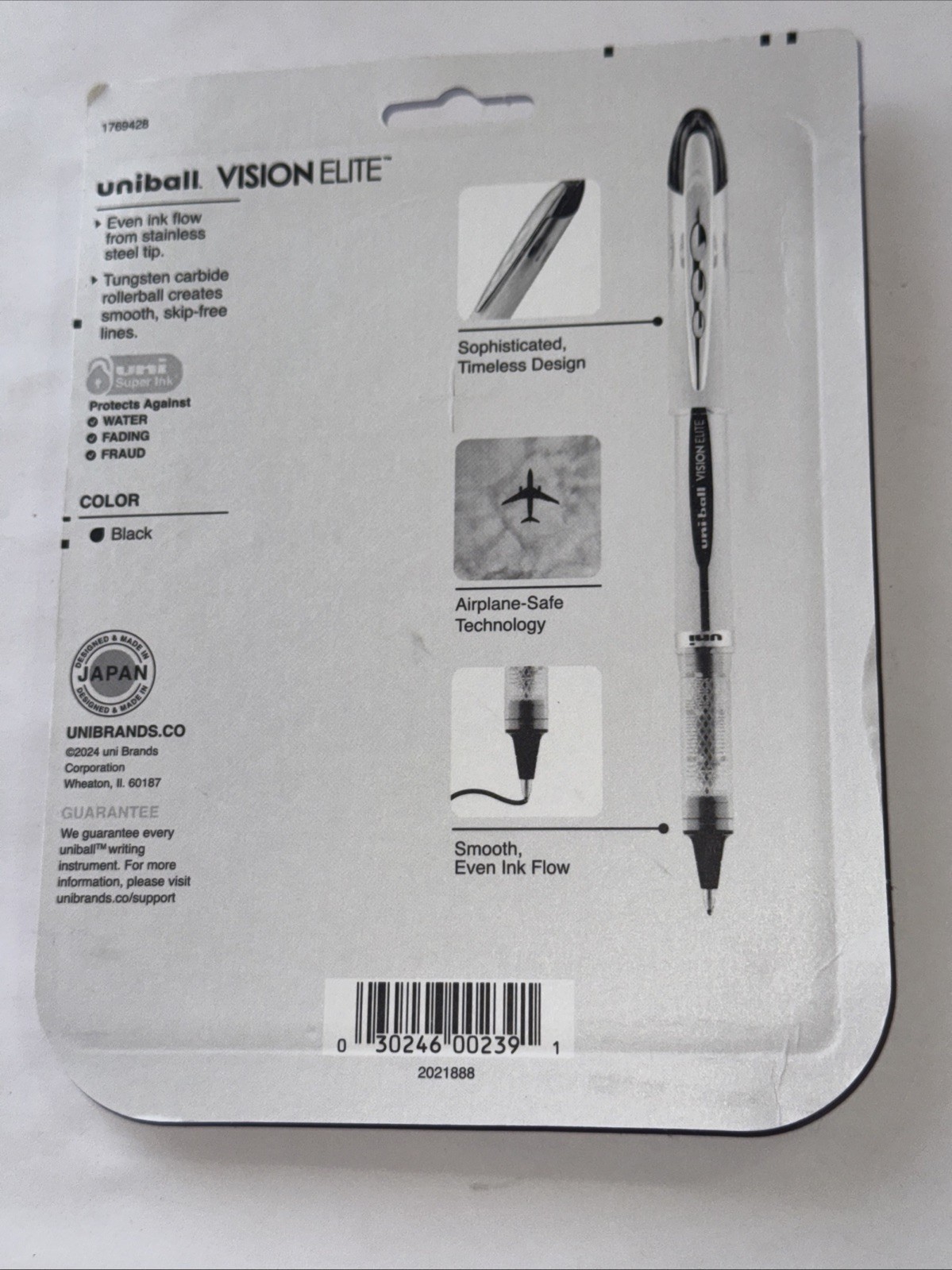 8-Pack uni-ball Vision Elite Rollerball Pens Bold 0.8mm Black Ink – Brand New!