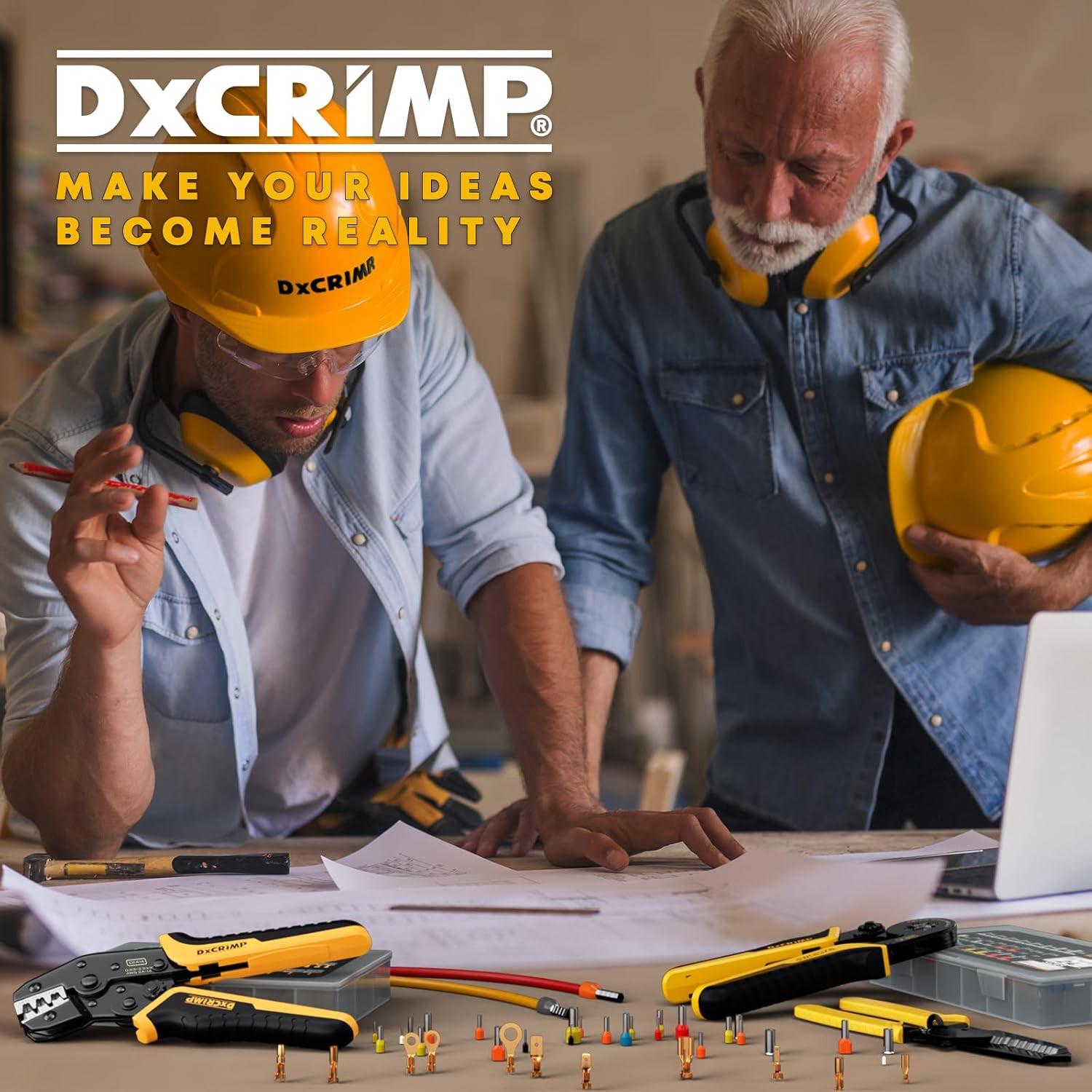 Crimping Tool for Spade Kit with Wire Stripper — Ratcheting Crimper Wire Termina