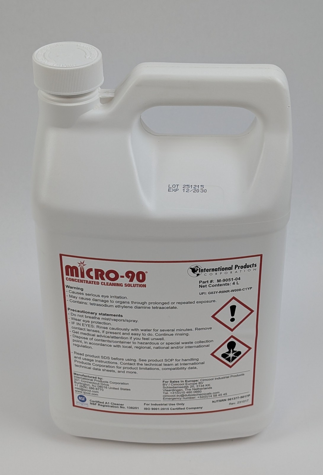 Micro-90 Concentrated Cleaning Solution 4L Professional Lab & Ultrasonic Cleaner