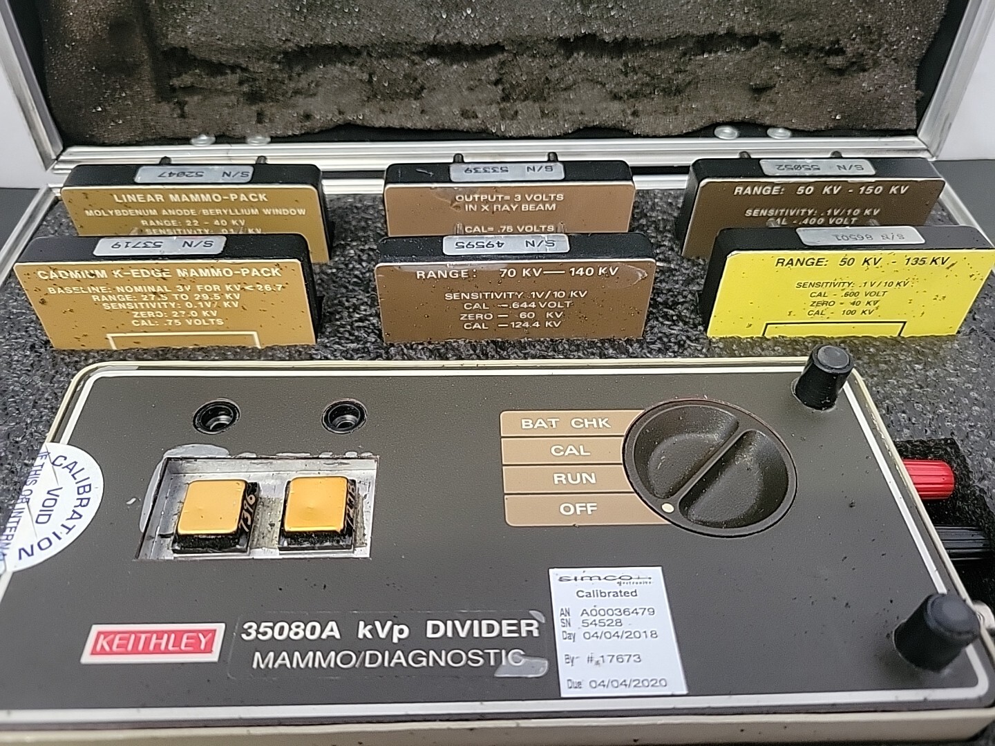 Keithley Instruments 35080A kVp Divider Xray Meter with 6 Packs