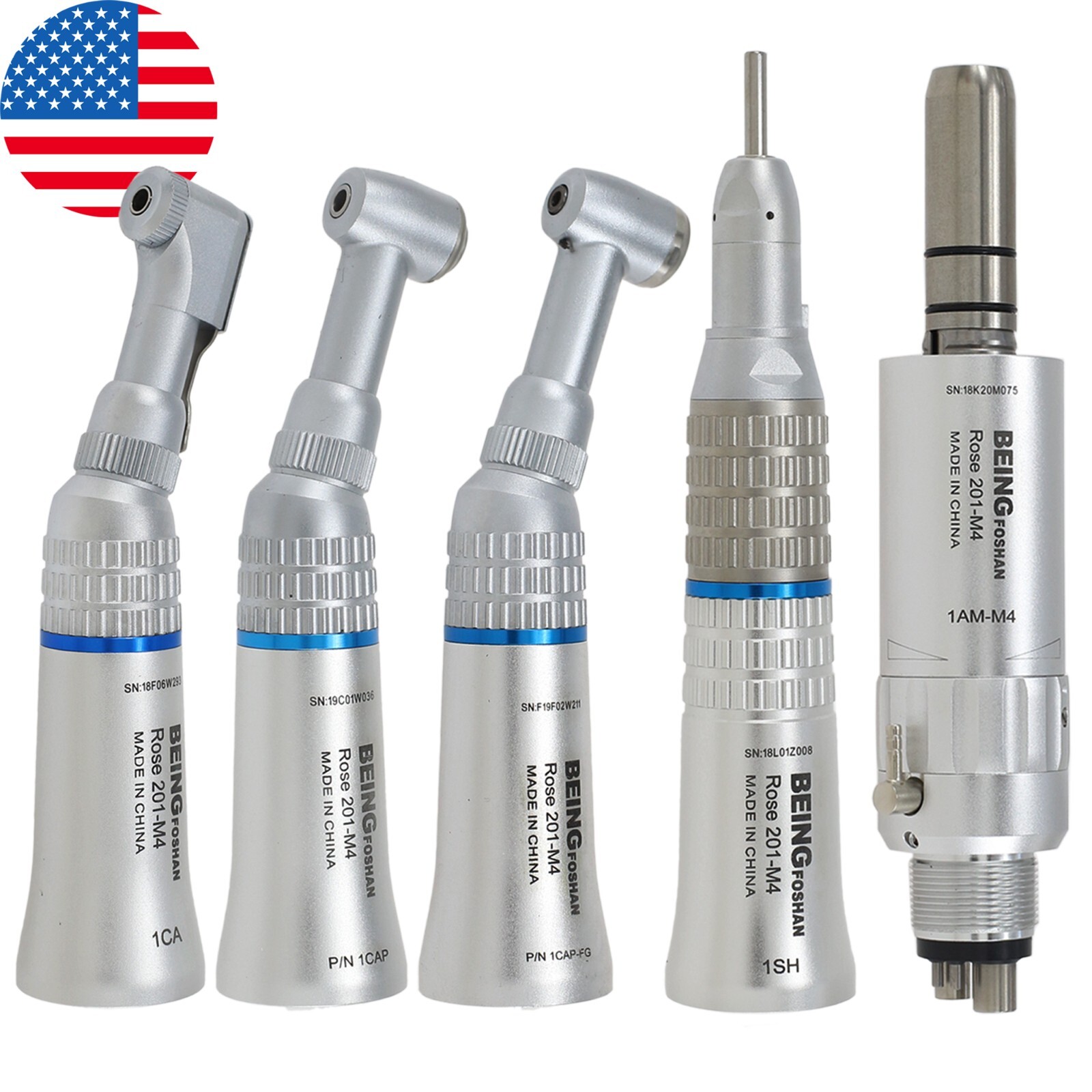 BEING Dental Contra Angle Straight Handpiece Air Motor 4 Holes Low Speed NSK EC