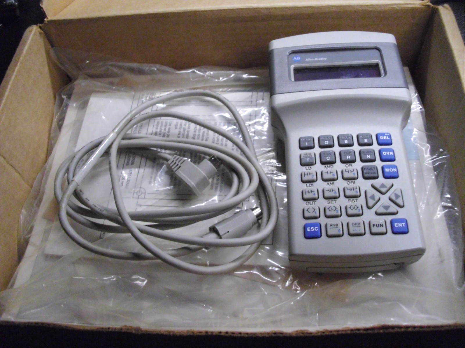 ALLEN BRADLEY 1761-HHP-B30 24VDC MICROLOGIX HAND-HELD PROGRAMMER With Cable