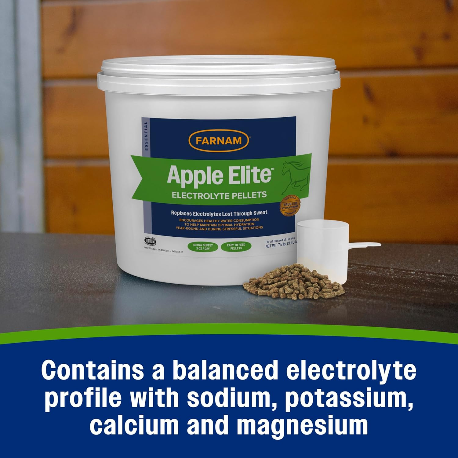 Apple Elite Electrolyte Supplement for Horses, Replaces Vital Minerals, Encourag
